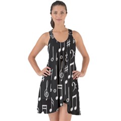 Chalk-music-notes-signs-seamless-pattern Show Some Back Chiffon Dress by Salman4z