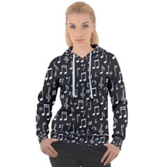 Chalk-music-notes-signs-seamless-pattern Women s Overhead Hoodie by Salman4z