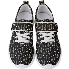 Chalk-music-notes-signs-seamless-pattern Men s Velcro Strap Shoes