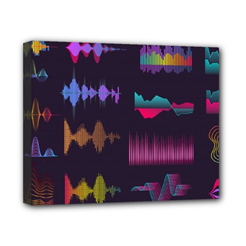 Colorful-sound-wave-set Canvas 10  X 8  (stretched) by Salman4z