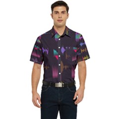 Colorful-sound-wave-set Men s Short Sleeve Pocket Shirt  by Salman4z