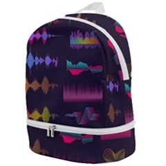 Colorful-sound-wave-set Zip Bottom Backpack