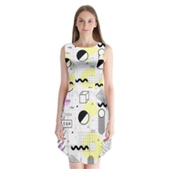 Graphic-design-geometric-background Sleeveless Chiffon Dress  