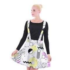 Graphic-design-geometric-background Suspender Skater Skirt