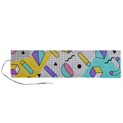 Tridimensional-pastel-shapes-background-memphis-style Roll Up Canvas Pencil Holder (l)