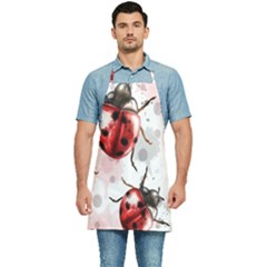 Ladybugs-pattern-texture-watercolor Kitchen Apron by Salman4z