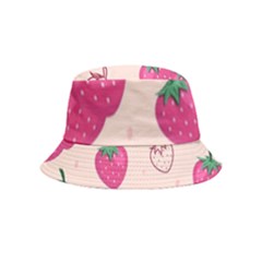 Seamless-strawberry-fruit-pattern-background Inside Out Bucket Hat (kids) by Salman4z