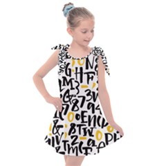 Letters-pattern Kids  Tie Up Tunic Dress