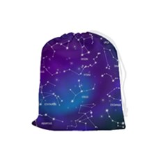 Realistic-night-sky-poster-with-constellations Drawstring Pouch (large) by Salman4z