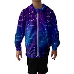 Realistic-night-sky-poster-with-constellations Kids  Hooded Windbreaker by Salman4z