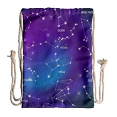 Realistic-night-sky-poster-with-constellations Drawstring Bag (large)