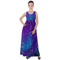 Realistic-night-sky-poster-with-constellations Empire Waist Velour Maxi Dress by Salman4z