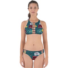 Seamless-pattern-hand-drawn-with-vehicles-buildings-road Perfectly Cut Out Bikini Set by Salman4z