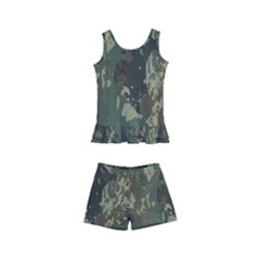 Camouflage-splatters-background Kids  Boyleg Swimsuit by Salman4z
