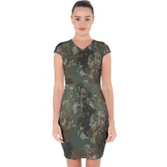 Camouflage-splatters-background Capsleeve Drawstring Dress  by Salman4z