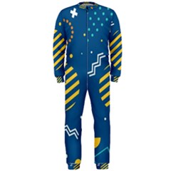 Flat-design-geometric-shapes-background Onepiece Jumpsuit (men) by Salman4z