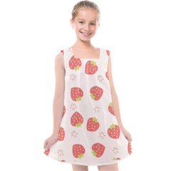 Strawberries-pattern-design Kids  Cross Back Dress