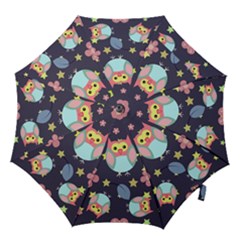 Owl-stars-pattern-background Hook Handle Umbrellas (large) by Salman4z