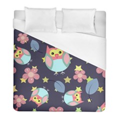 Owl-stars-pattern-background Duvet Cover (full/ Double Size) by Salman4z