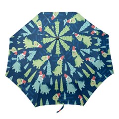 Cute Dinosaurs Animal Seamless Pattern Doodle Dino Winter Theme Folding Umbrellas by pakminggu