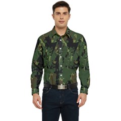 Military Background Grunge Men s Long Sleeve  Shirt