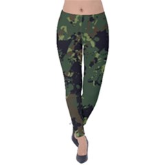 Military Background Grunge Velvet Leggings