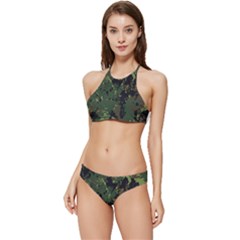 Military Background Grunge Banded Triangle Bikini Set