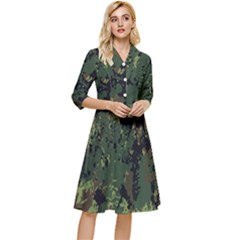 Military Background Grunge Classy Knee Length Dress