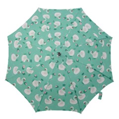 Elegant Swan Seamless Pattern Hook Handle Umbrellas (medium) by pakminggu