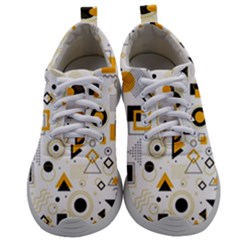 Flat Geometric Shapes Background Mens Athletic Shoes by pakminggu