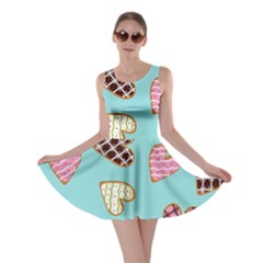 Seamless Pattern With Heart Shaped Cookies With Sugar Icing Skater Dress by pakminggu