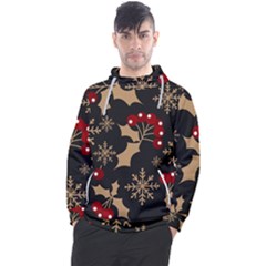 Christmas Pattern With Snowflakes Berries Men s Pullover Hoodie by pakminggu