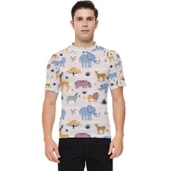 Wild Animals Seamless Pattern Men s Short Sleeve Rash Guard by pakminggu