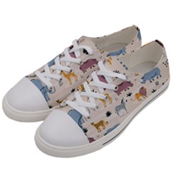 Wild Animals Seamless Pattern Men s Low Top Canvas Sneakers by pakminggu