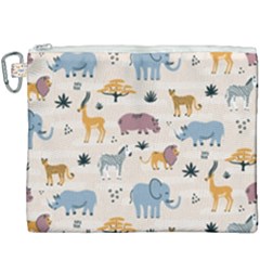 Wild Animals Seamless Pattern Canvas Cosmetic Bag (xxxl) by pakminggu