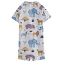 Wild Animals Seamless Pattern Kids  Boyleg Half Suit Swimwear View2