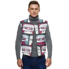 Music Symbols Rock Music Seamless Pattern Men s Short Button Up Puffer Vest	 by pakminggu