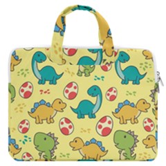 Seamless Pattern With Cute Dinosaurs Character Macbook Pro 16  Double Pocket Laptop Bag  by pakminggu