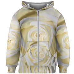 White Roses Flowers Plant Romance Blossom Bloom Nature Flora Petals Kids  Zipper Hoodie Without Drawstring by pakminggu