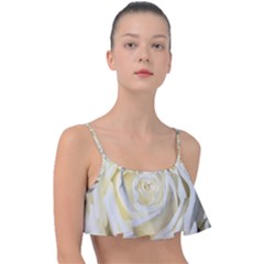 White Roses Flowers Plant Romance Blossom Bloom Nature Flora Petals Frill Bikini Top by pakminggu