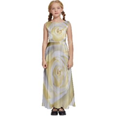 White Roses Flowers Plant Romance Blossom Bloom Nature Flora Petals Kids  Satin Sleeveless Maxi Dress by pakminggu