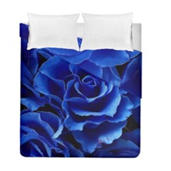 Blue Roses Flowers Plant Romance Blossom Bloom Nature Flora Petals Duvet Cover Double Side (Full/ Double Size)