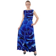 Blue Roses Flowers Plant Romance Blossom Bloom Nature Flora Petals Chiffon Mesh Boho Maxi Dress by pakminggu