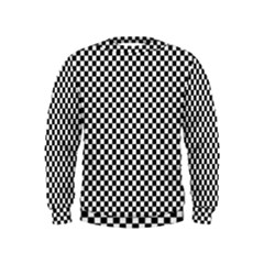 Black And White Checkerboard Background Board Checker Kids  Sweatshirt by pakminggu