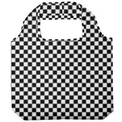 Black And White Checkerboard Background Board Checker Foldable Grocery Recycle Bag by pakminggu