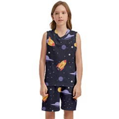 Cosmos Rockets Spaceships Ufos Kids  Basketball Mesh Set by pakminggu