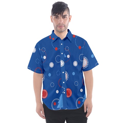 Christmas Pattern Tree Design Men s Short Sleeve Shirt by pakminggu