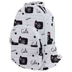 Cute Cameras Doodles Hand Drawn Rounded Multi Pocket Backpack by pakminggu