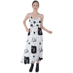 Cute Cameras Doodles Hand Drawn Tie Back Maxi Dress by pakminggu