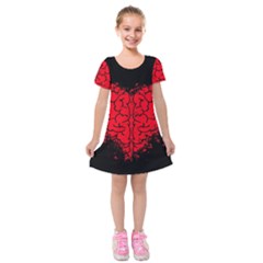 Heart Brain Mind Psychology Doubt Kids  Short Sleeve Velvet Dress by pakminggu